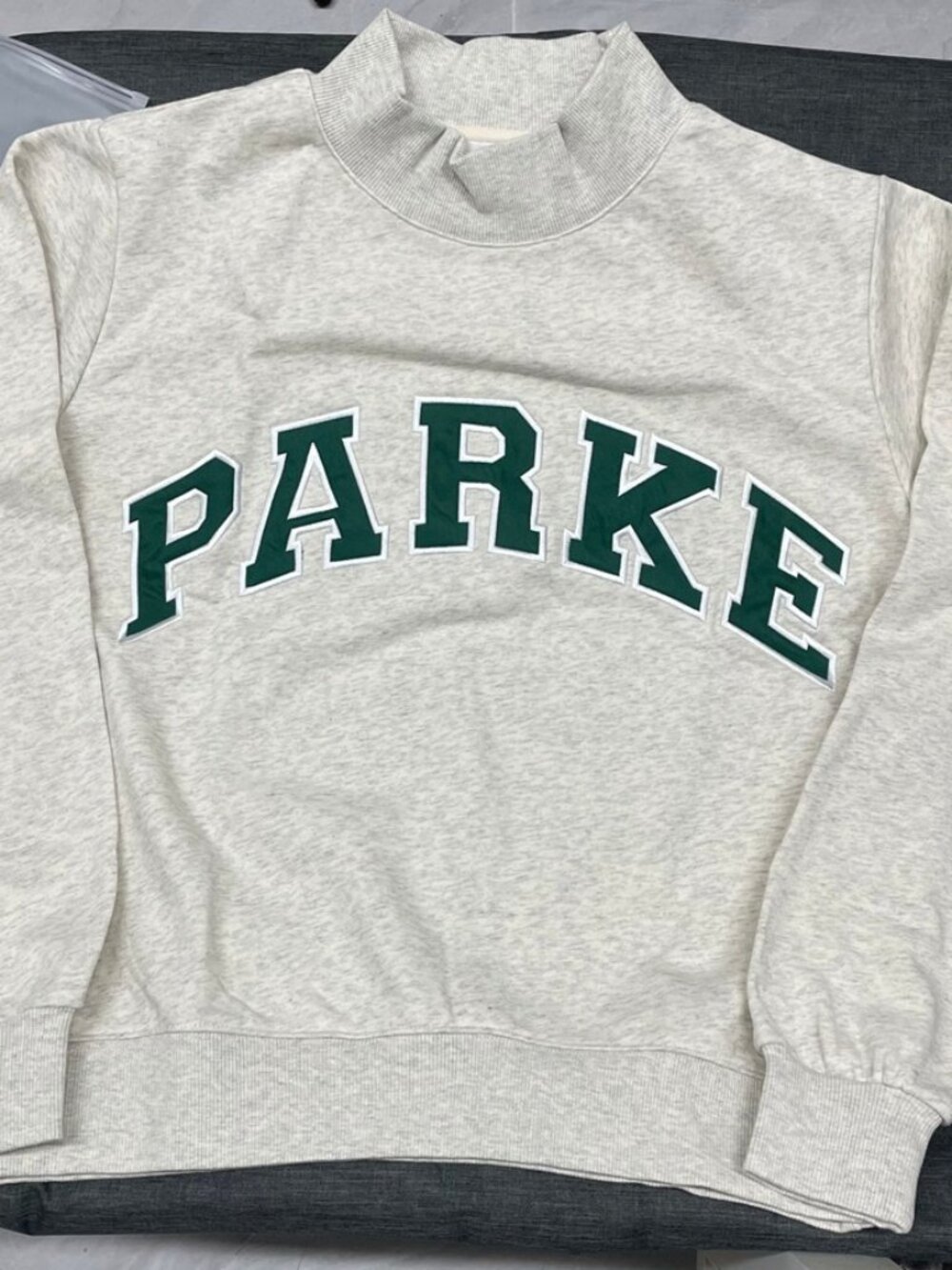 PARKE Mock Neck Varsity Sweatshirt